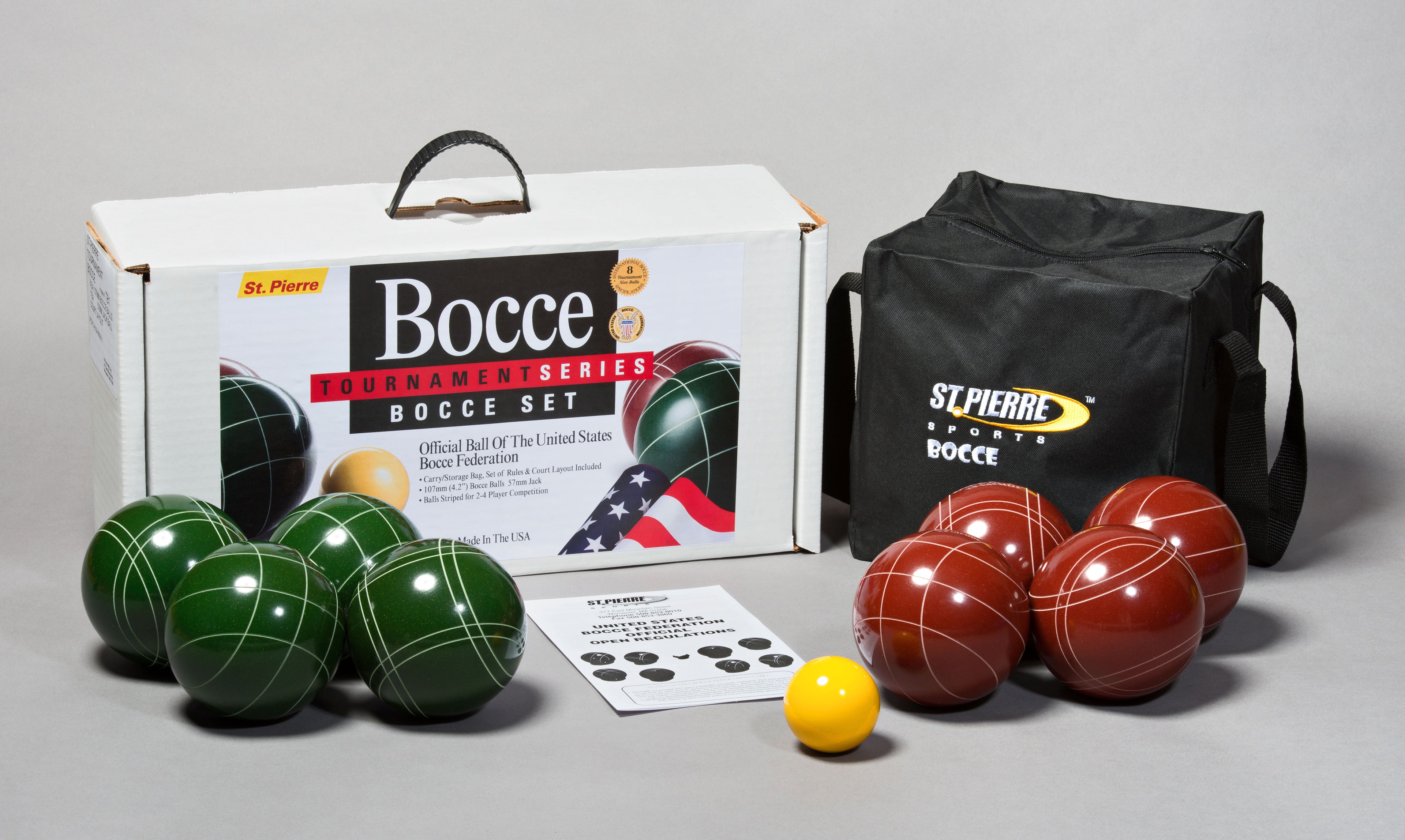 Tournament Bocce Set With Nylon Bag (Tb1) By St.Pierre - Made In Usa