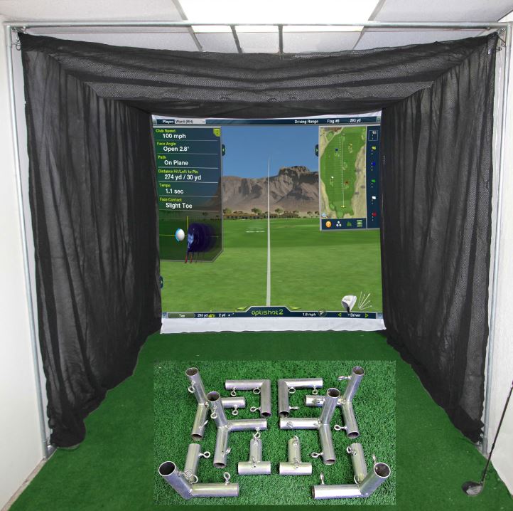 Cimarron 10x10x10 Masters Simulator Golf Net with Frame Kit