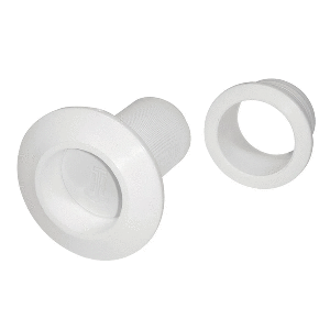 TH Marine Recessed Flapper Scupper Drains  White