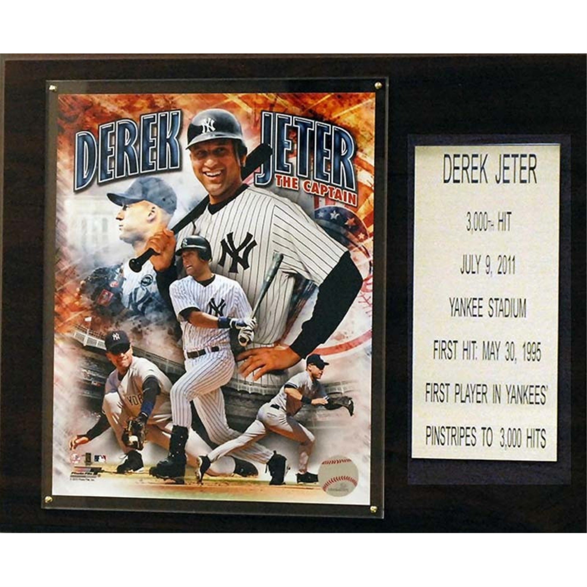 Mlb 12''X15'' Derek Jeter New York Yankees Last Hit Plaque