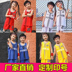 Children's Basketball Suit suit Printing Training Suit for Primary School Students Girls Boys Kindergarten Baby Performance Suit Basketball Jersey