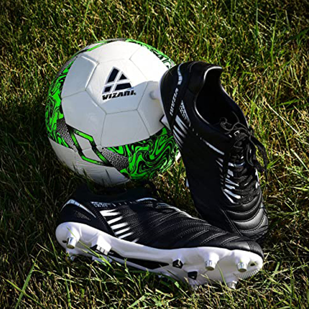Vizari Valencia Soft Ground Soccer Shoes – Black/White