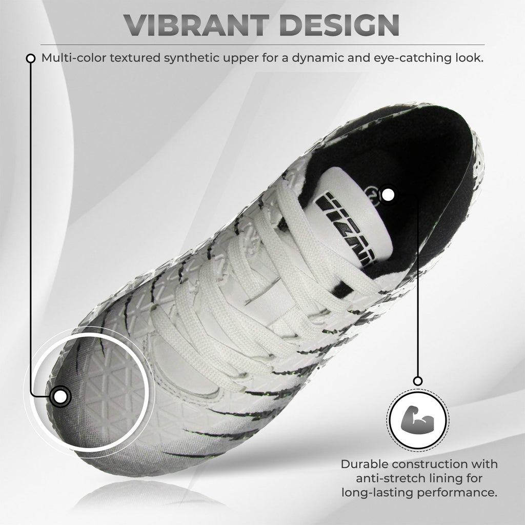 Bolt Firm Ground Soccer Shoes -White/Black/Silver - Vizari Sports