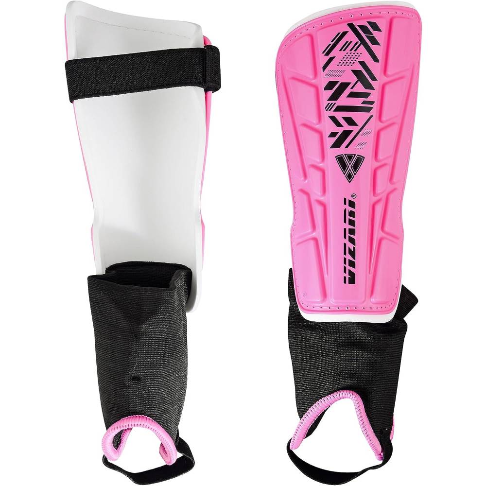 Vizari Malaga Soccer Shin Guards for Youth & Adults -Lightweight Ankle Protection – Pink