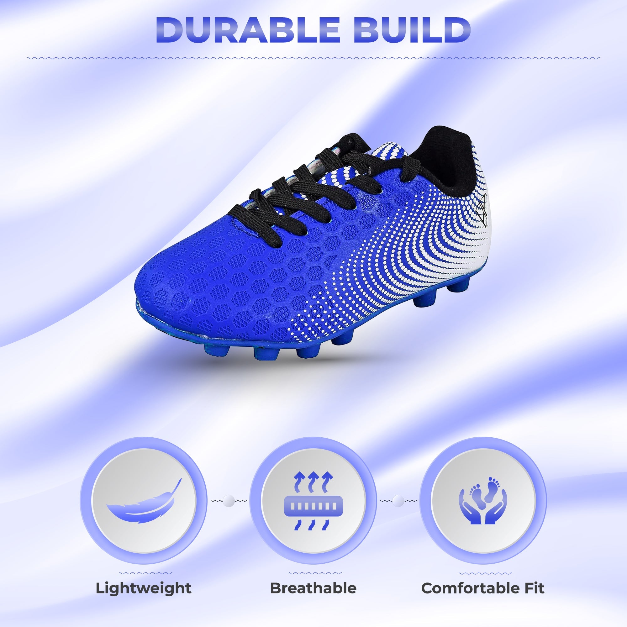 Stealth Firm Ground Soccer Shoes -Blue/White - Vizari Sports