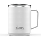Ceramic Lined Insulated Coffee Mug with Lid - 12oz | Clean Hydration Co.