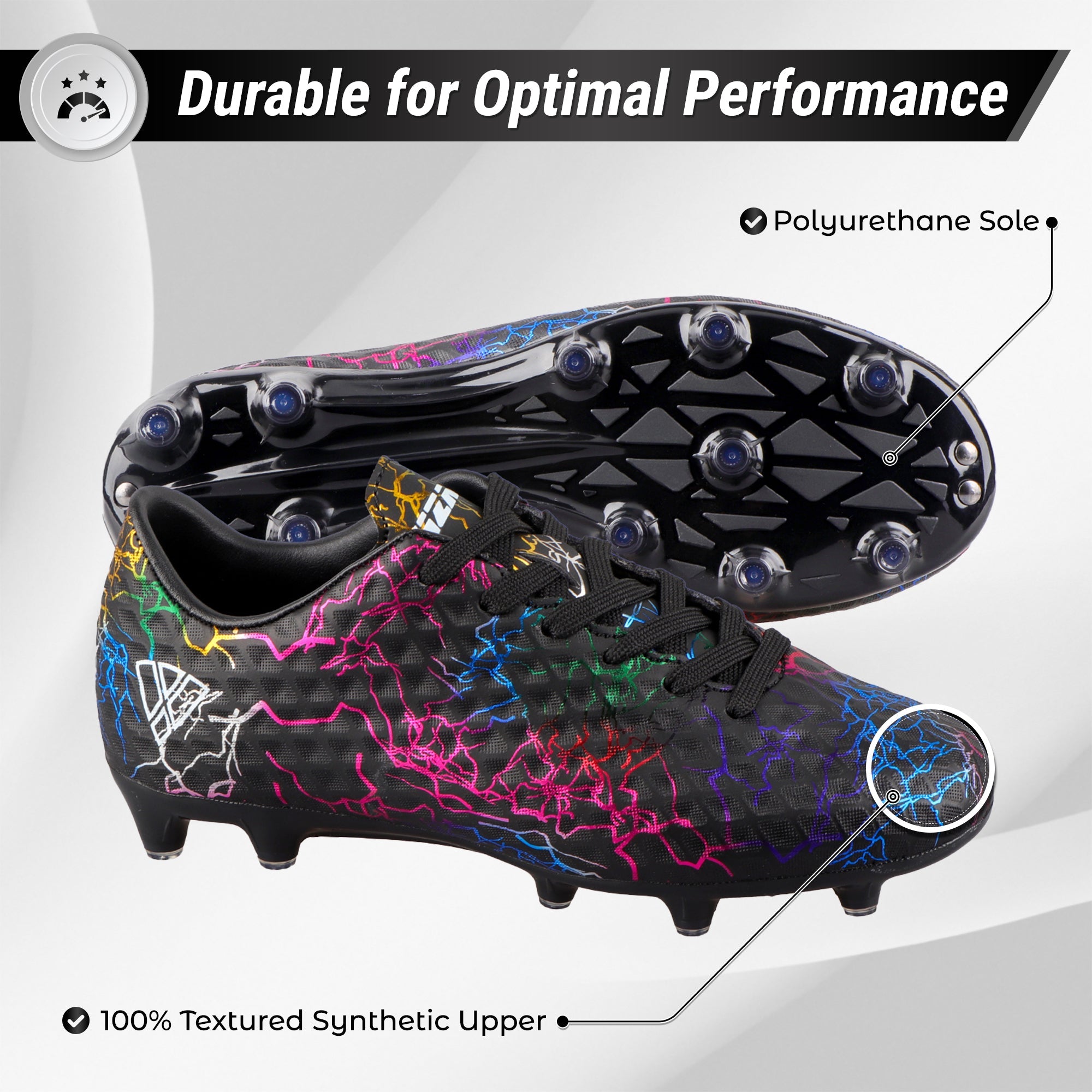 Zodiac JR. Firm Ground Soccer Shoes -Black - Vizari Sports