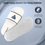 Youth Soccer Slide Sandals - White - Vizari Sports