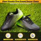 Stealth Firm Ground Soccer Shoes -Black/Green - Vizari Sports
