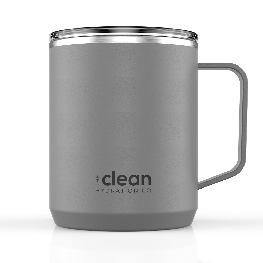 The Clean Hydration Co, Mug 12, Insulated Stainless Steel Coffee Mug Cup with Ceramic Inner Coating, No Metal Taste (Aqua)