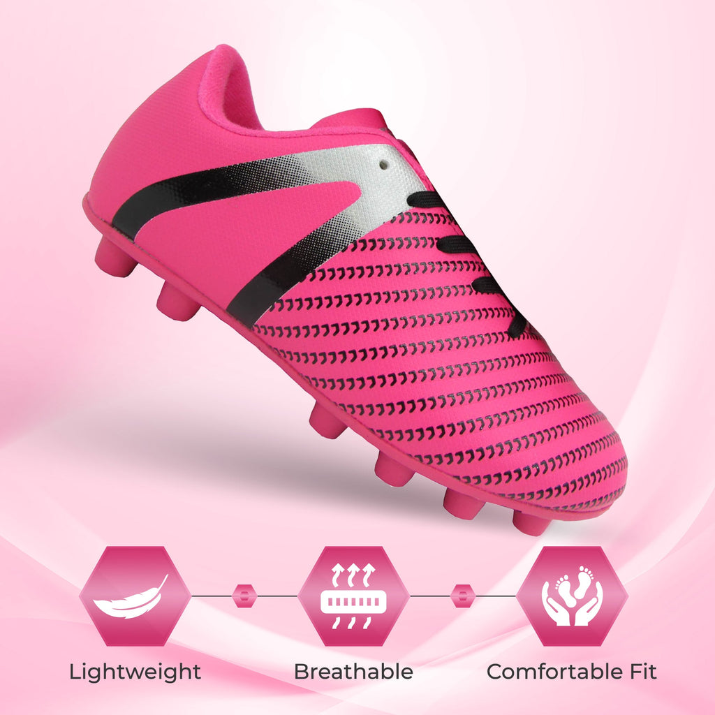 Vizari Impact Firm Ground Soccer Shoes – Pink/Silver