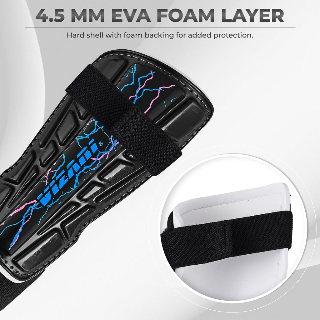 Zodiac Soccer Shin Guard with Detachable Ankle Protection-Black - Vizari Sports