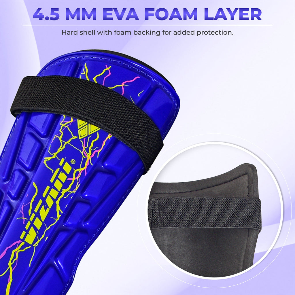 Zodiac Soccer Shin Guard with Detachable Ankle Protection-Blue - Vizari Sports