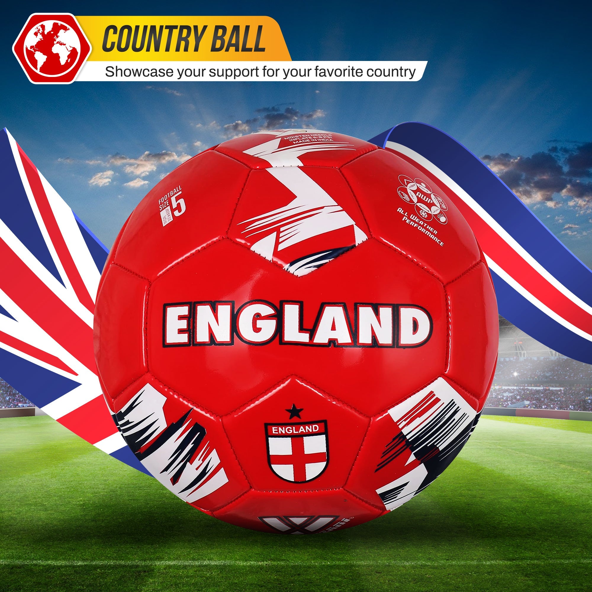 Vizari National Team Soccer Balls – England Red
