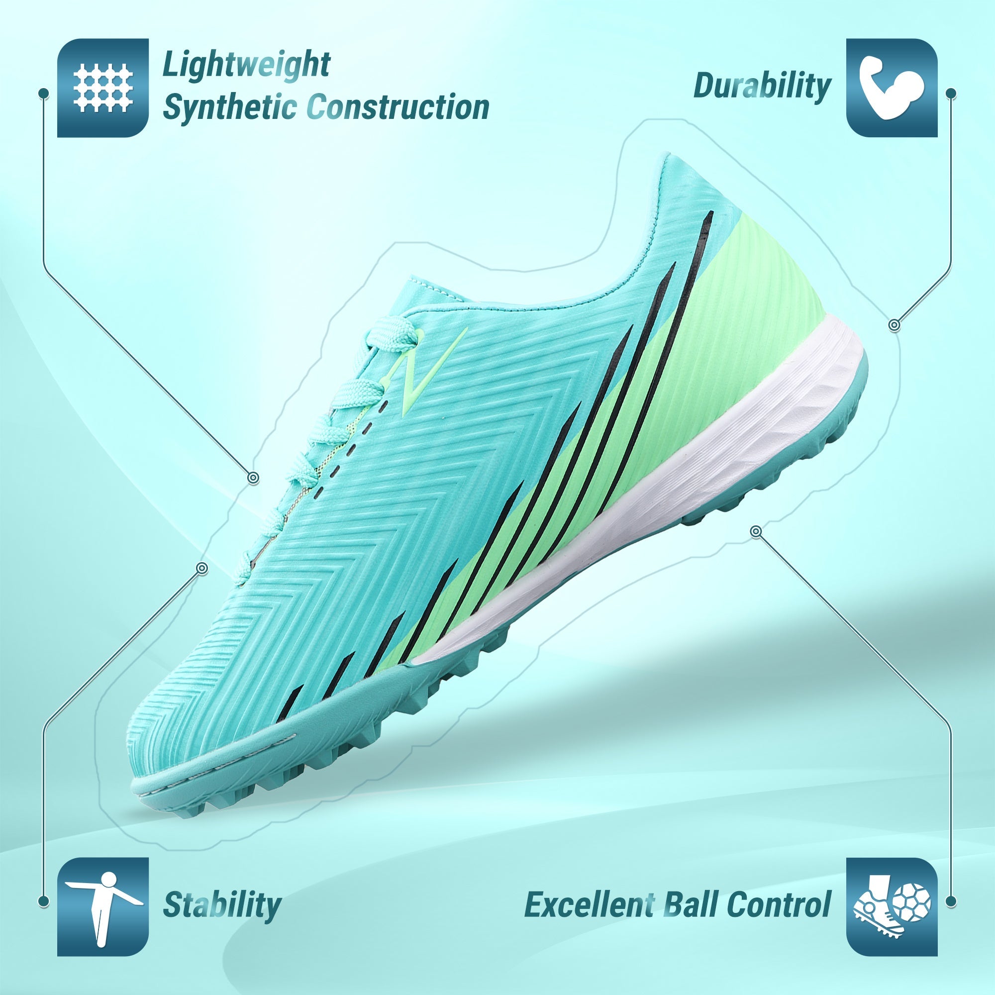 Tesoro Youth Turf Soccer Shoes - Aqua/Mint - Vizari Sports