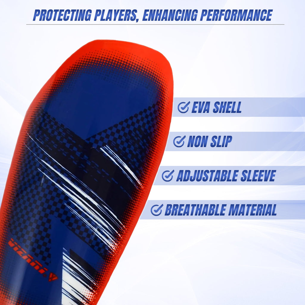 Aptos Soccer Shin Guard with Sleeve-Royal/White - Vizari Sports