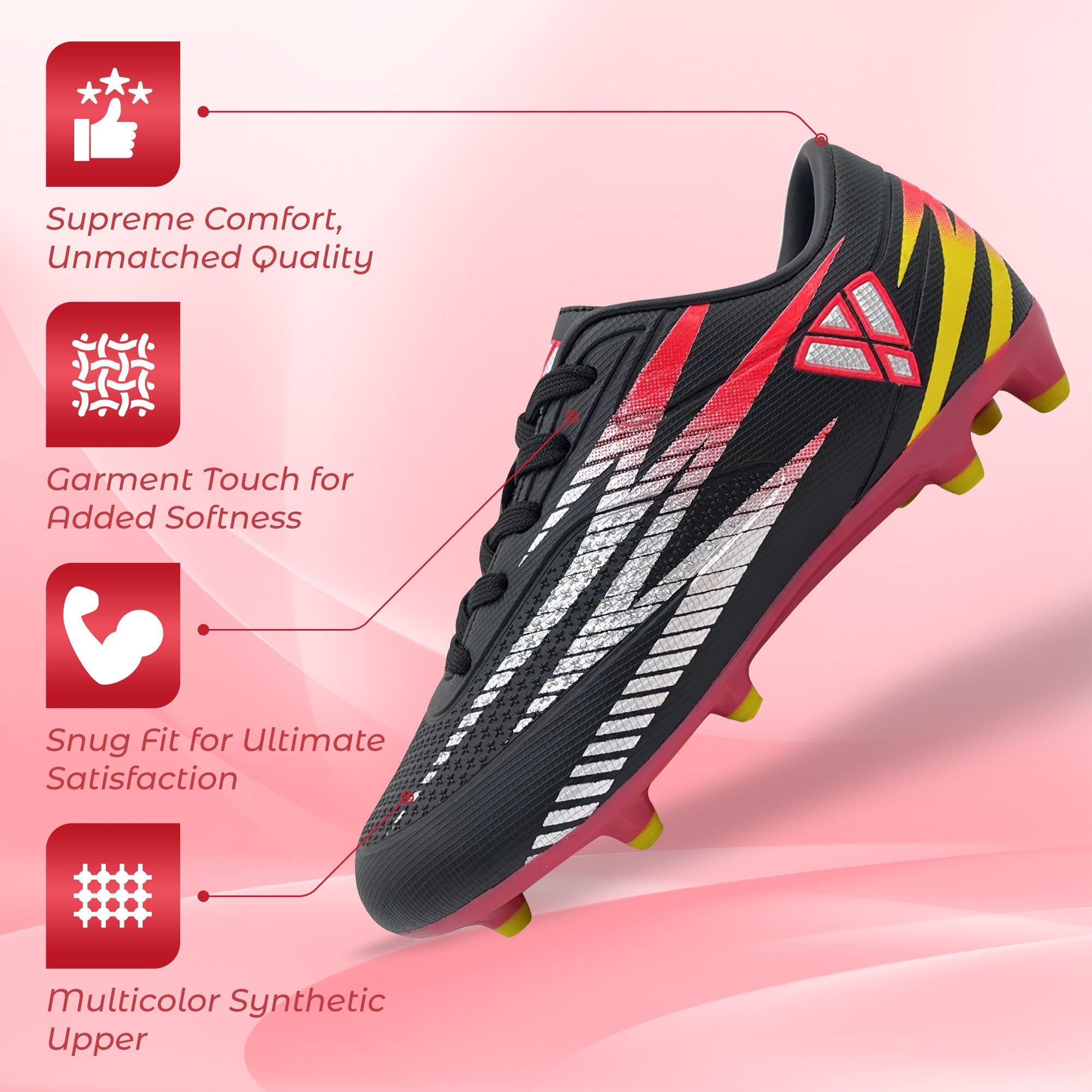 Bodega Junior Firm Ground Soccer Cleats - Black - Vizari Sports