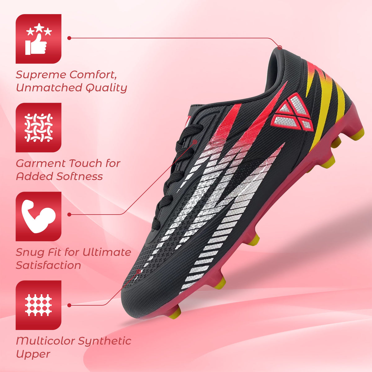 Vizari Bodega Junior Firm Ground Soccer Cleats – Black