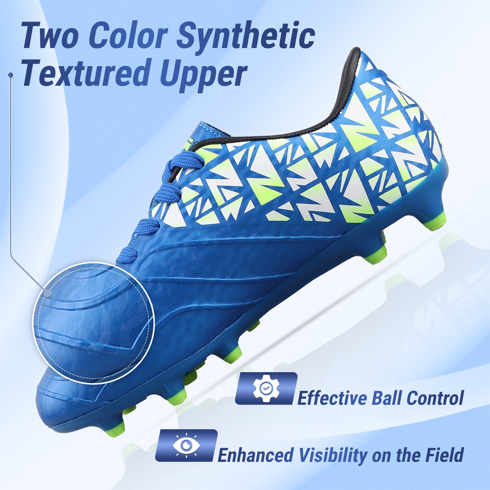 Pismo Junior Firm Ground Soccer Cleats - Blue - Vizari Sports