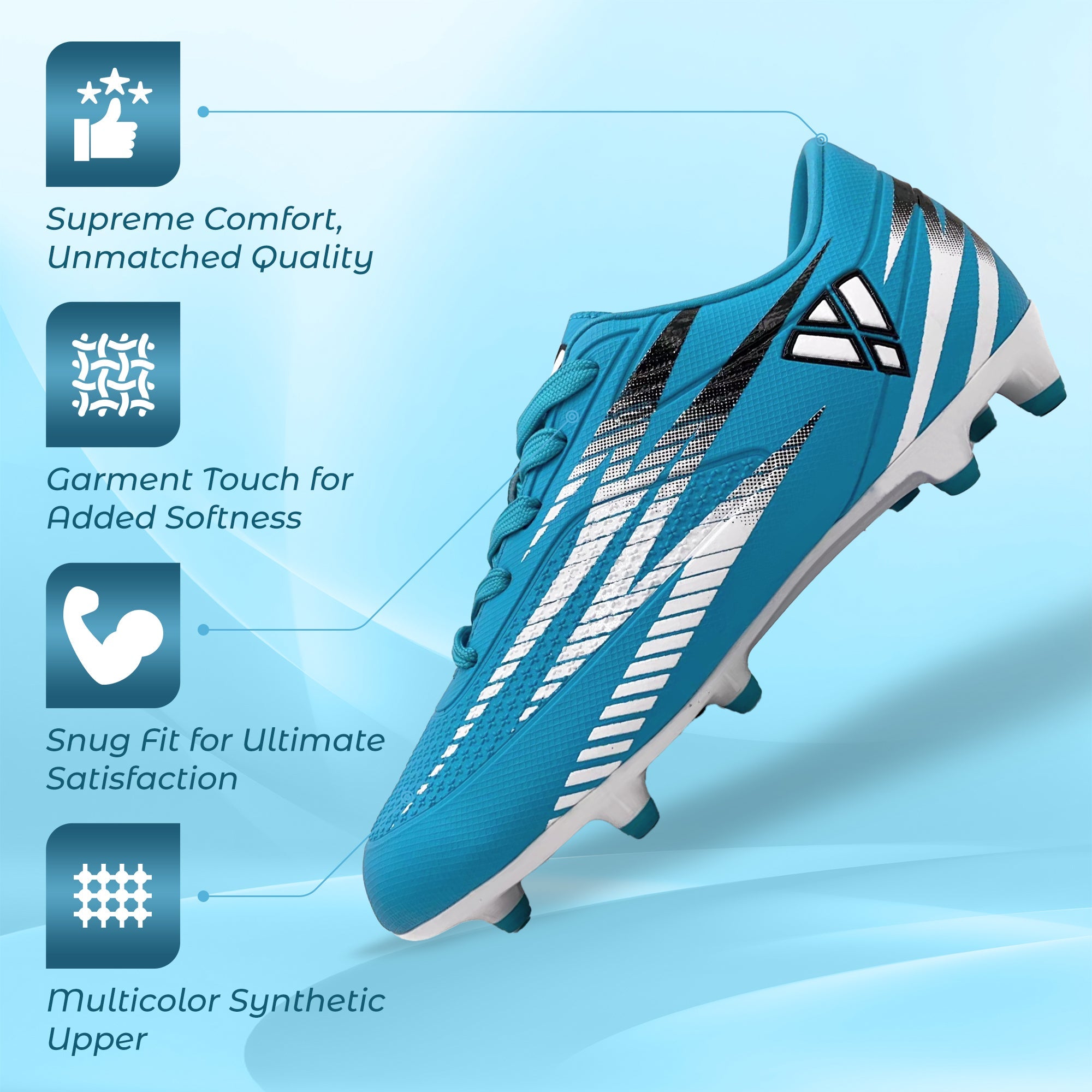 Vizari Bodega Junior Firm Ground Soccer Cleats Sky/White