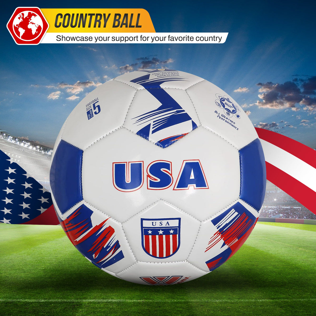 Vizari National Team Soccer Balls / Country Ball - USA White