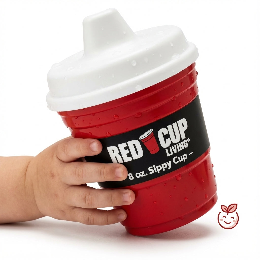 RedCupLiving 8oz BPA-Free Toddler Sippy Cup with Handle & Leak-Proof Lid