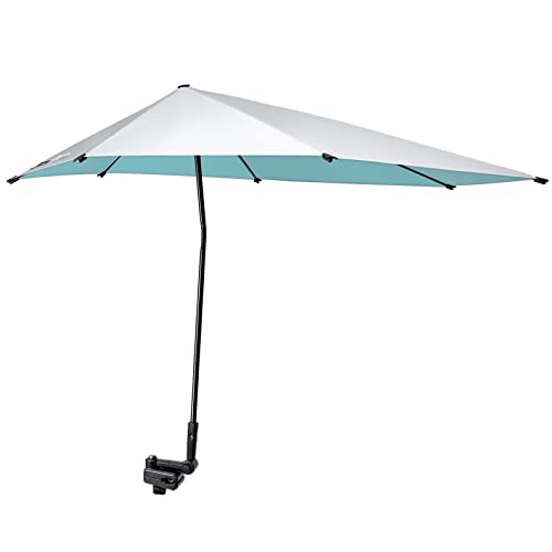 G4Free Upf 50+ Adjustable Beach Umbrella Xl With Universal Clamp For Chair, Golf Bags, Stroller, Wheelchair, Bleacher, Patio(Lak