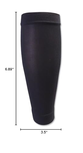 Crossbones Sports Shin Guard Sleeves For Soccer (2 Pair Pack) (Black)