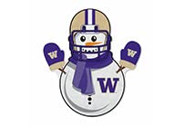 Rico Industries Ncaa Washington Huskies Snowman Shape Cut Pennant - Home And Living Room D  Cor - Soft Felt Ez To Hang, 18X0.10X