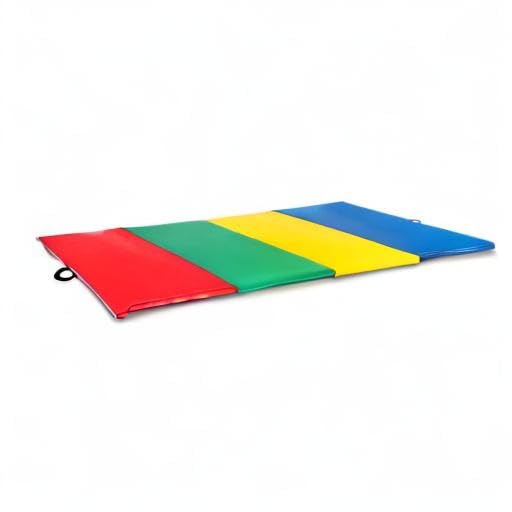 Mat Expert 4X10X2'' Gymnastics Mat Thick Folding For Tumbling Exercise Gym Fitness Mat With Hook & Loop Fasteners (Multicolor)