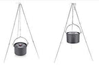 Sutekus Camping Tripod Camp Fire Tripod Portable Campfire Cooking Dutch Oven Tripod And Lantern Hanger Silver