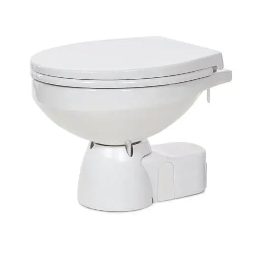 Jabsco 38245-4192 Quiet Flush E2 Electric Marine Toilet - Touch Sensor Flush Panel, Eco Water-Saving Flush, Rotatable Base, Easy