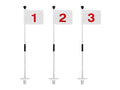 Foldable Portable Golf Flagstick (White) - Sectional Pin with Putting Flag, Great for Backyard Practice & Home Yard Golf Setup