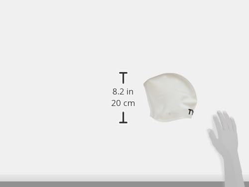 Tyr Long Hair Wrinkle-Free Silicone Swim Cap, White