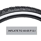 Mohegia Bike Tire,24'' X 2.125'' Folding Beach Cruiser Bicycle Replacement Tires/White Side Wall