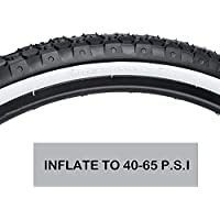 Mohegia Bike Tire,24'' X 2.125'' Folding Beach Cruiser Bicycle Replacement Tires/White Side Wall