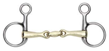 Prorider Ss Hanging Cheek Lozenge Baucher Copper Dog Bone 4-1/2'' Horse Bit 35188A