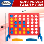 Bolaball 4 in a Row Outdoor Game - 1.8 Ft Life-Size Lawn Game for Family & Kids, Red Plastic, Model 317585
