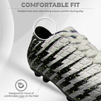 Bolt Firm Ground Soccer Shoes -White/Black/Silver - Vizari Sports
