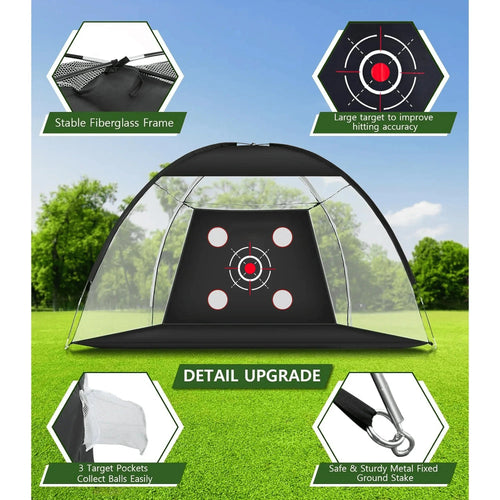 10x7FT Golf Practice Net with Mat & Target – Backyard Driving & Chipping Aid