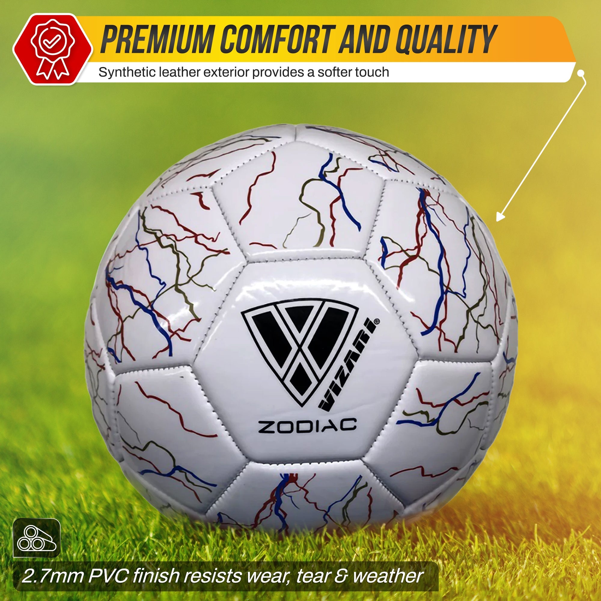 Zodiac Soccer Ball-White - Vizari Sports