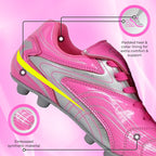 Striker Firm Ground Soccer Shoes -Pink/Silver - Vizari Sports