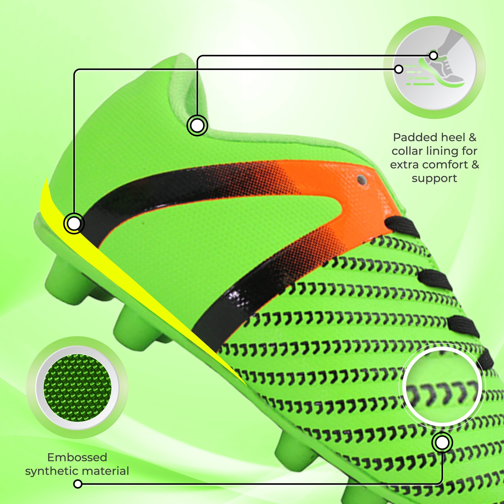 Impact Firm Ground Soccer Shoes -Green/Orange - Vizari Sports