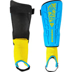 Malaga Soccer Shin Guard with Adjustable Straps-Sky/Yellow - Vizari Sports
