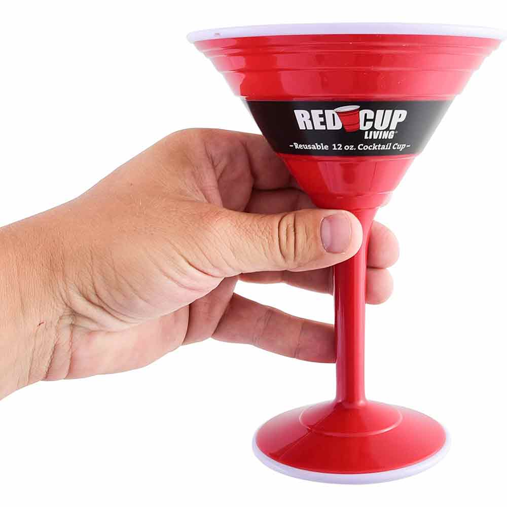 Redcupliving 12oz Reusable Cocktail Cups | BPA-Free Double-Wall Red Drinkware
