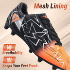 Vizari Lucia Junior Firm Ground Soccer Cleats - Black/Orange