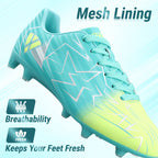 Vizari Lucia Junior Firm Ground Soccer Cleats Aqua/Lime