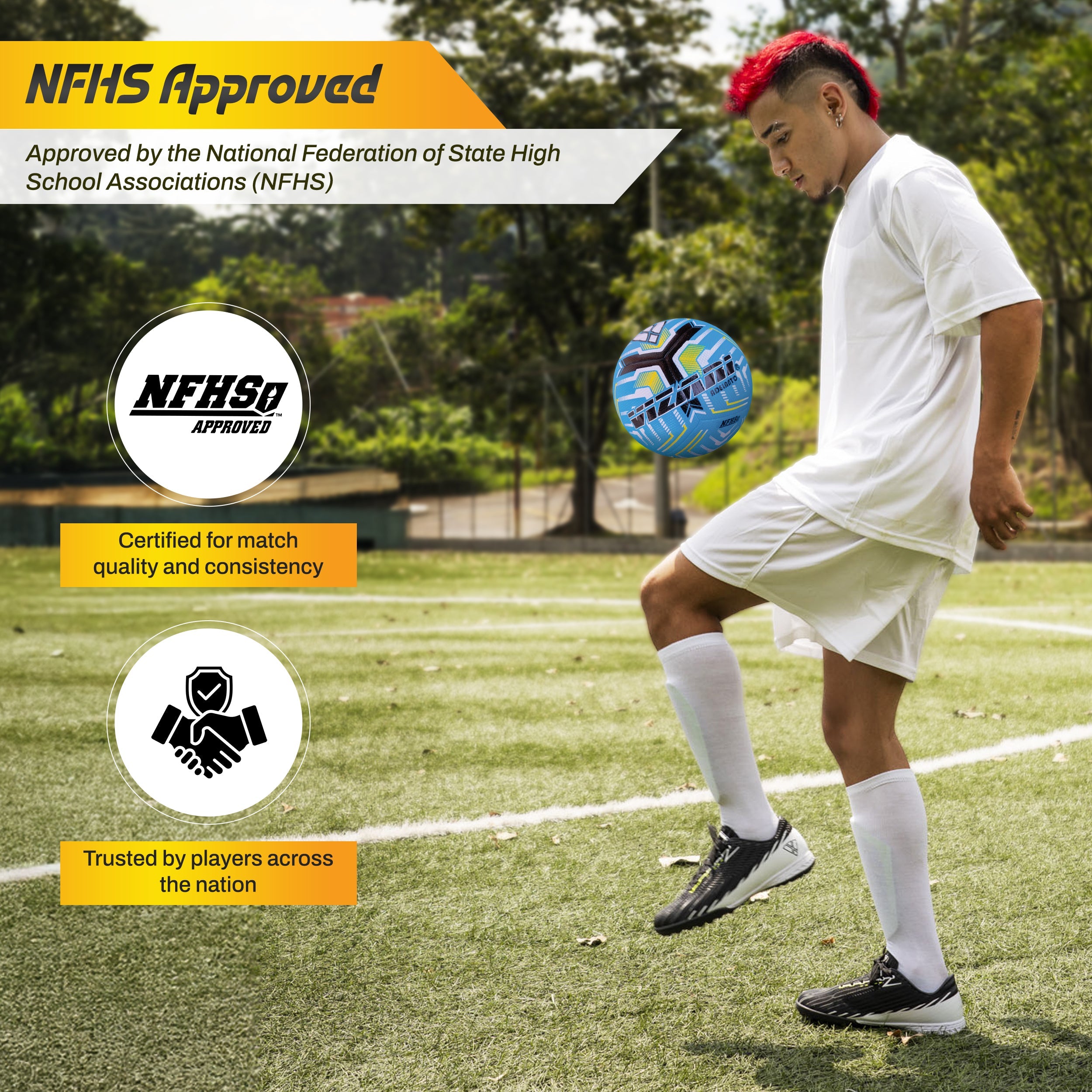 ADELANTO Match NFHS Soccer Ball - Blue - Vizari Sports