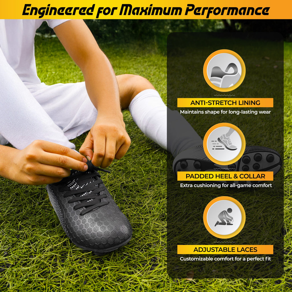 Vizari Stealth Firm Ground Soccer Shoes – Black/White
