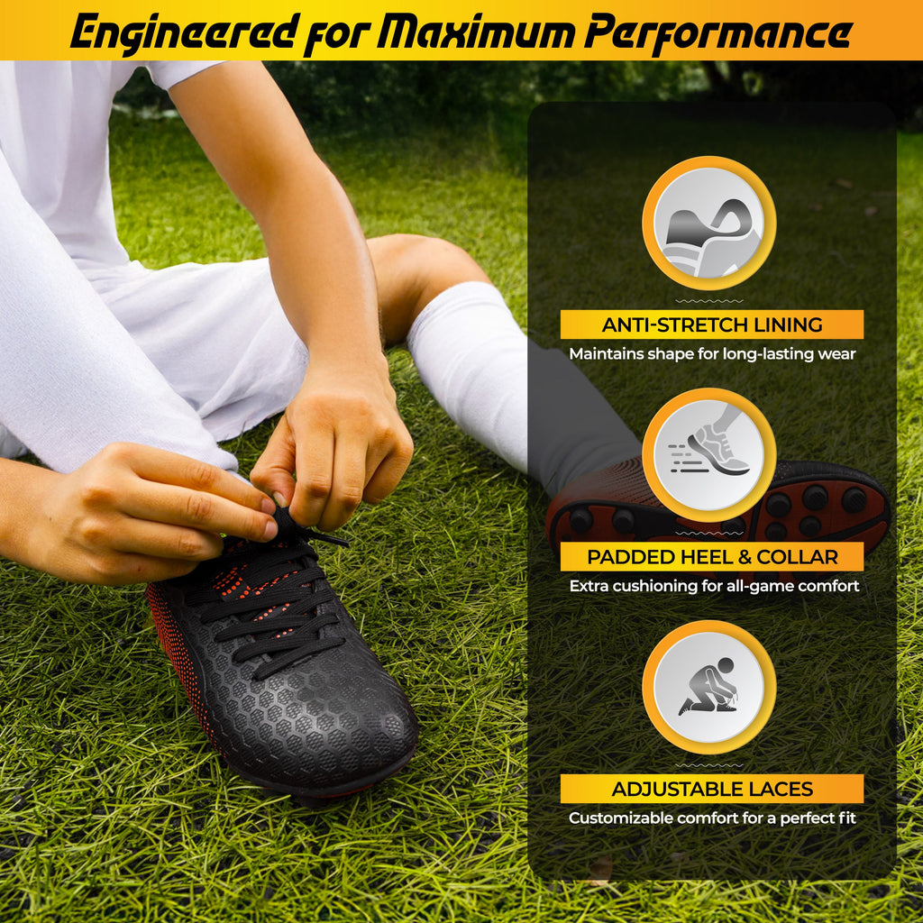 Vizari Stealth Firm Ground Soccer Shoes – Black/Orange